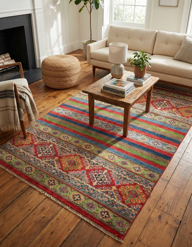 Detail image of 3' 10 x 6' 1  Hand Knotted Kazak Rug