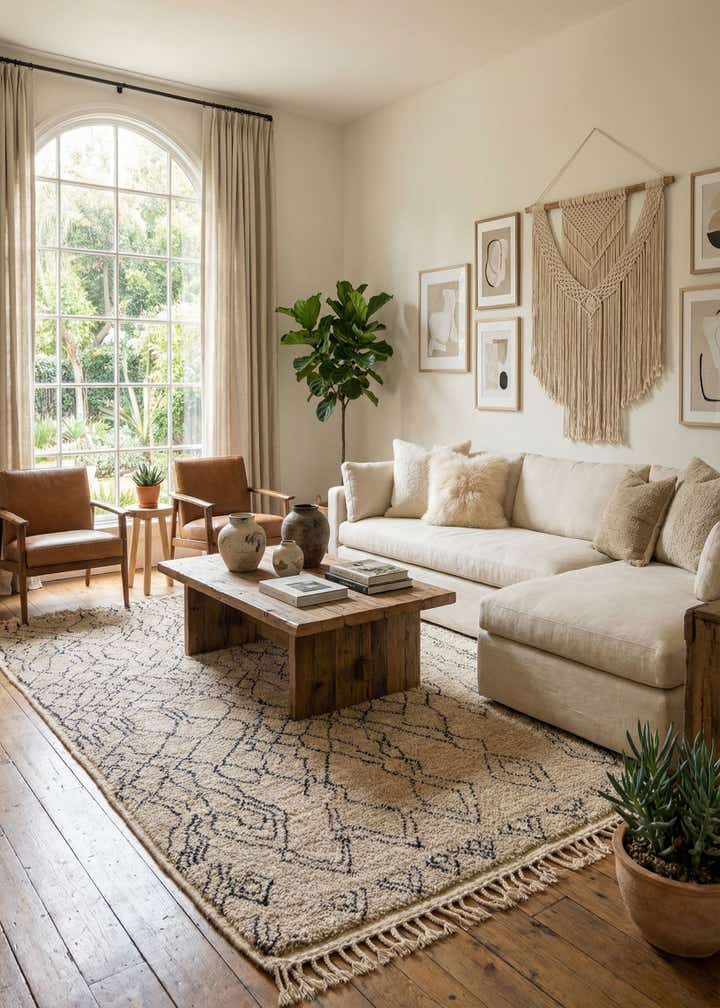 7' x 9' 7 Hand Knotted Moroccan Wool Rug