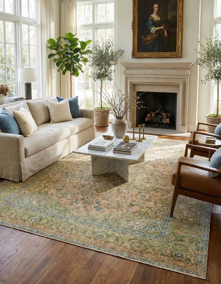 Detail image of 9' 9 x 13' 2  Hand Knotted Ultra Vintage Persian Wool Rug