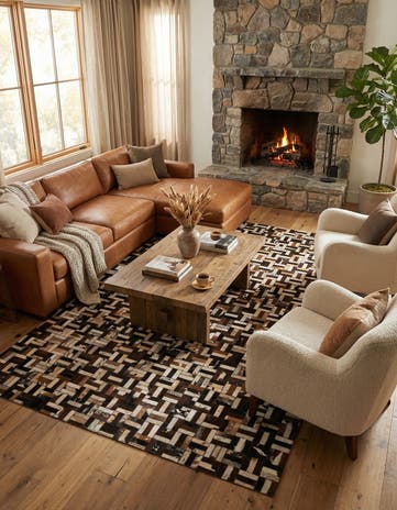 5' x 7' 10 Cowhide - Patchwork Rug