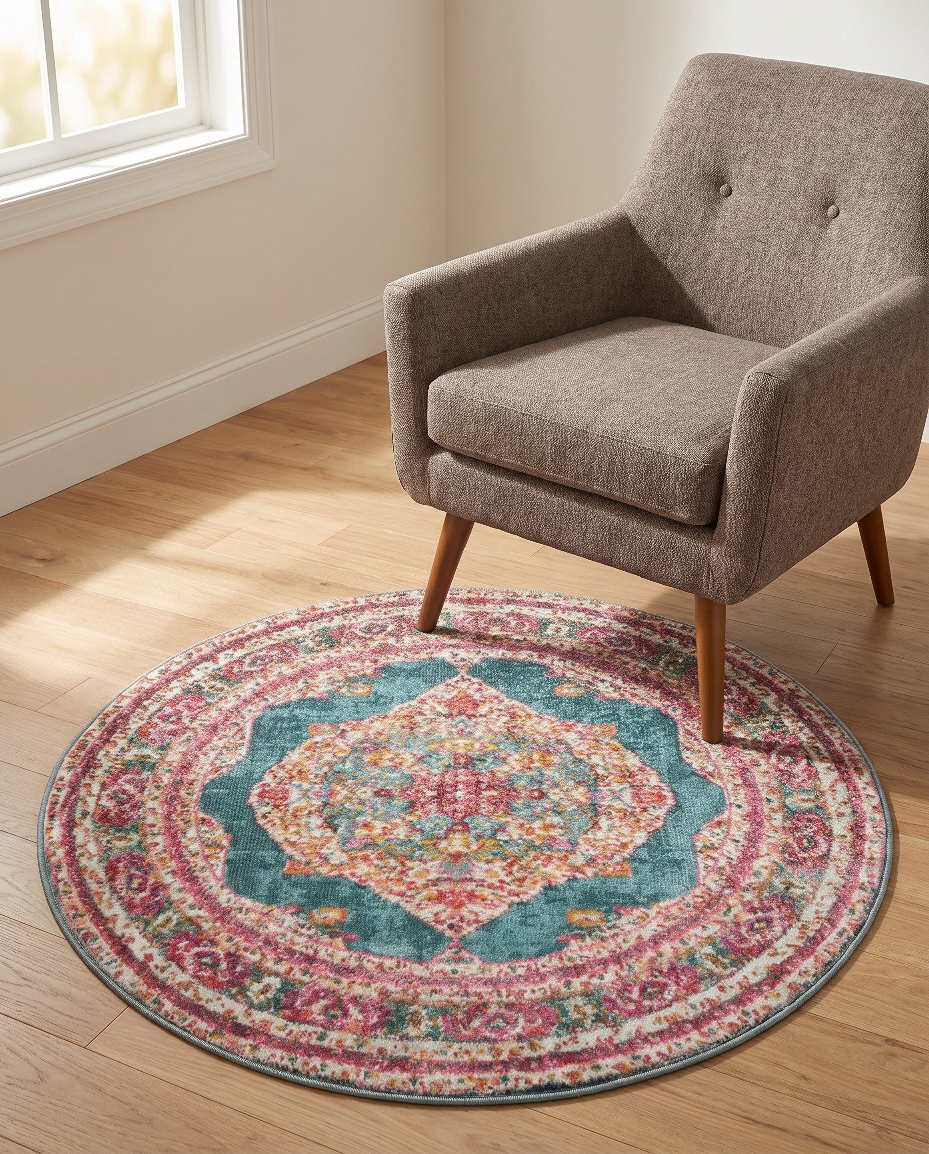 Turquoise Havana Round Rug