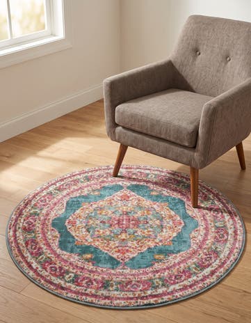 Turquoise Havana Round Rug