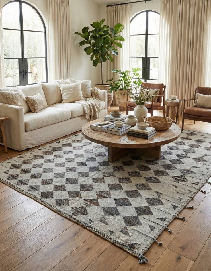 Detail image of 9' 3 x 12'  Hand Knotted Moroccan Wool Rug