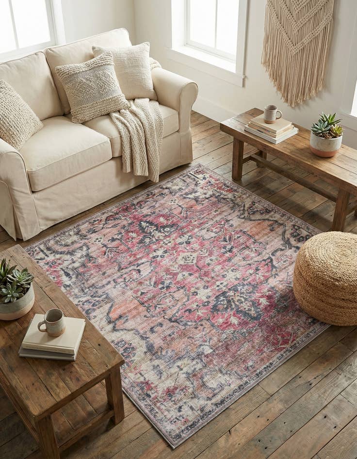 Detail image of 4' x 4'  Washable Nostalgia Square Rug