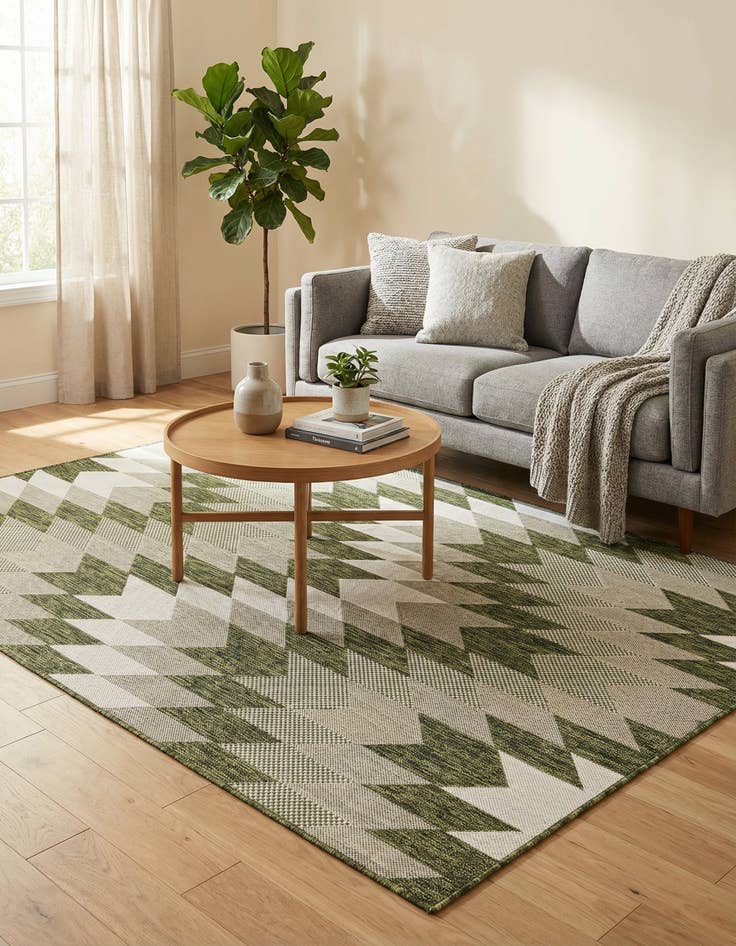 Detail image of  5' 3 x 8'  Washable Modern Indoor / Outdoor Rug