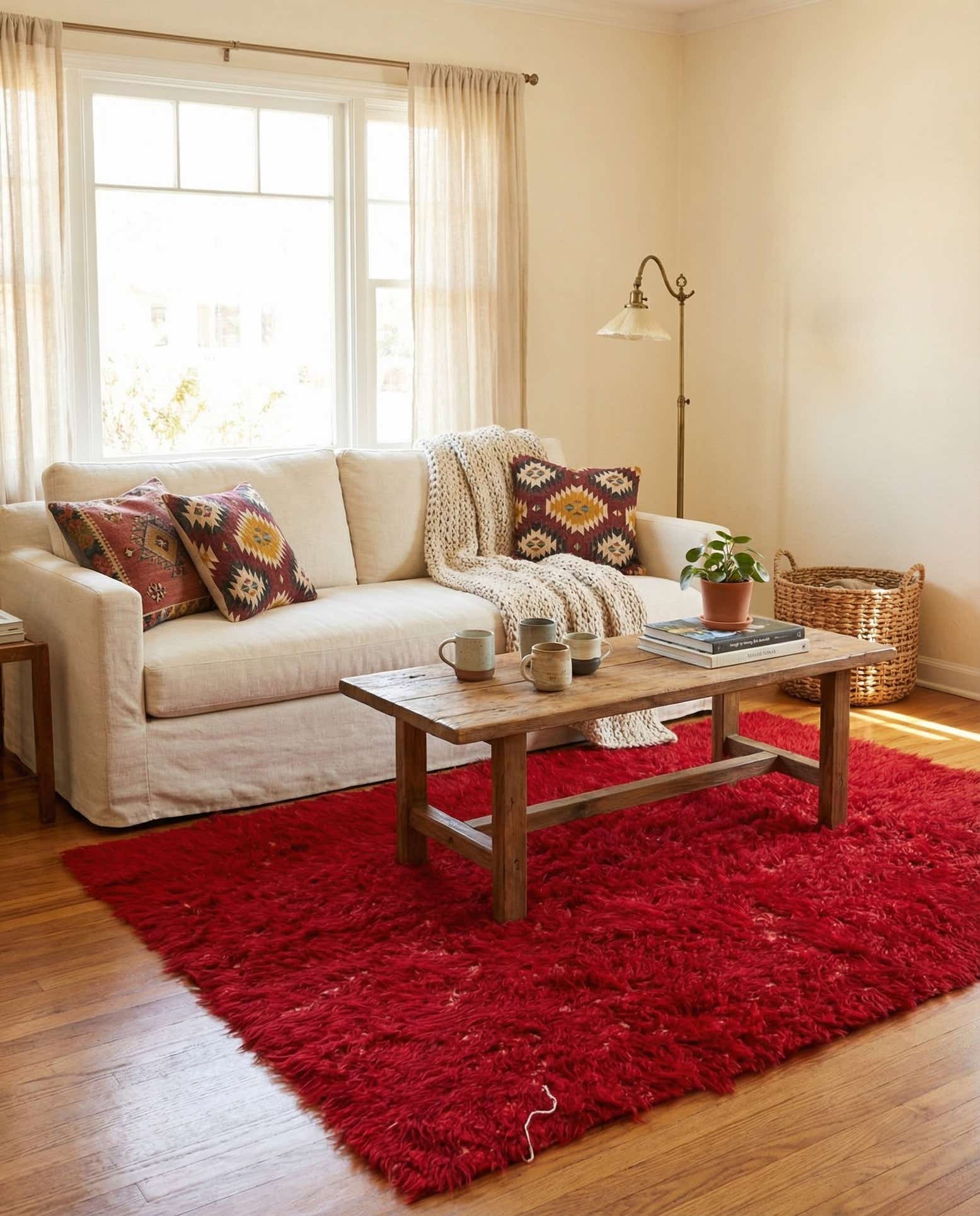 4' x 5' 3 Hand Knotted Moroccan Wool Rug