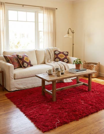 4' x 5' 3 Hand Knotted Moroccan Wool Rug