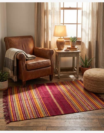 3' 7 x 4' Hand Woven Kilim Afghan Wool Square Rug