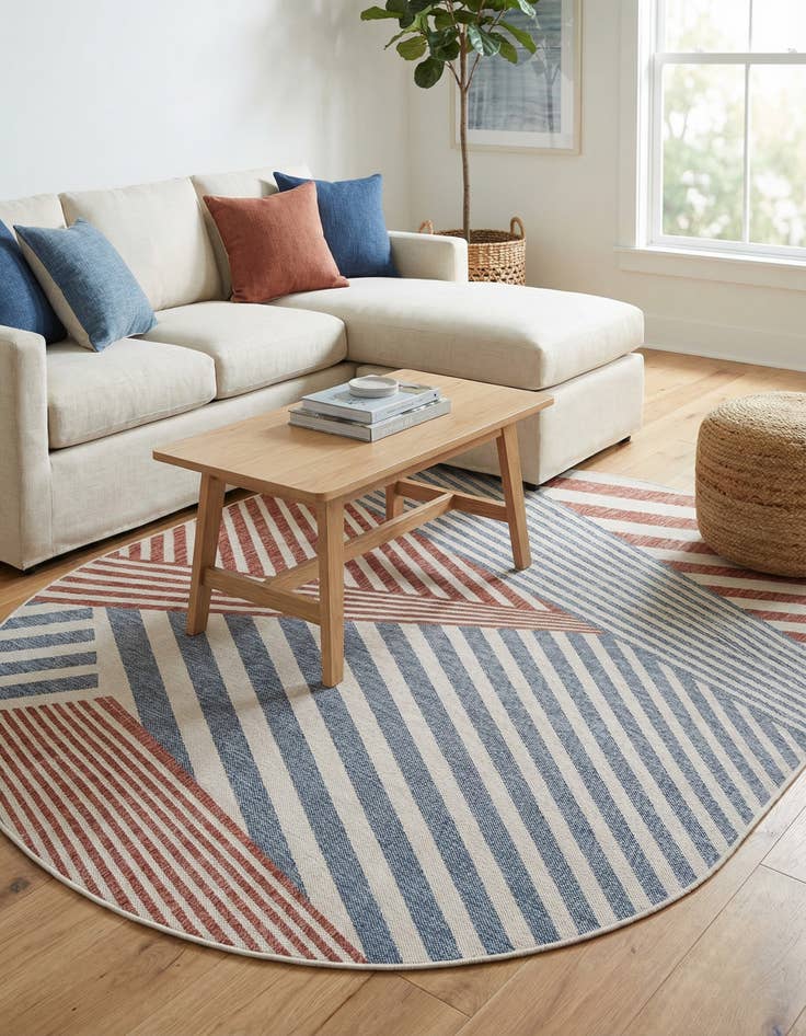 Detail image of 7' 10 x 10'  Washable Jill Zarin Indoor / Outdoor Oval Rug