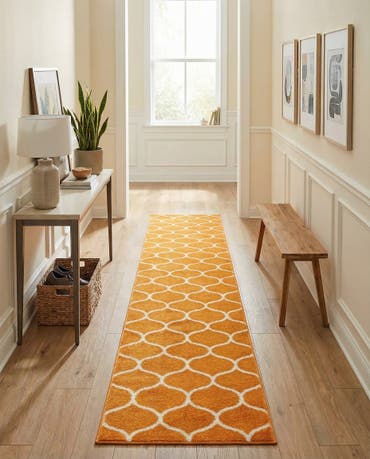  2' x 13' Lattice Frieze Runner Rug
