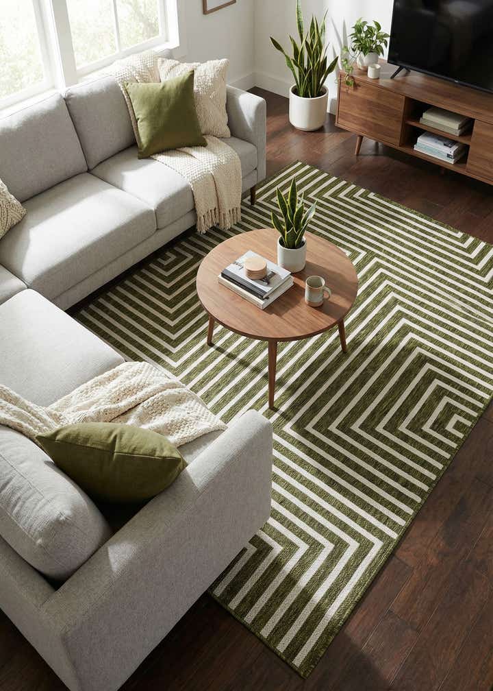 5' 3 x 7' Easy-Clean Modern Indoor / Outdoor Rug