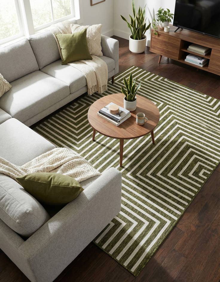 Detail image of 5' 3 x 7'  Washable Modern Indoor / Outdoor Rug