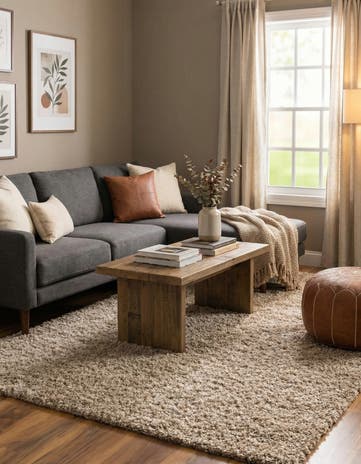 6' x 9' Solid Shag Rug