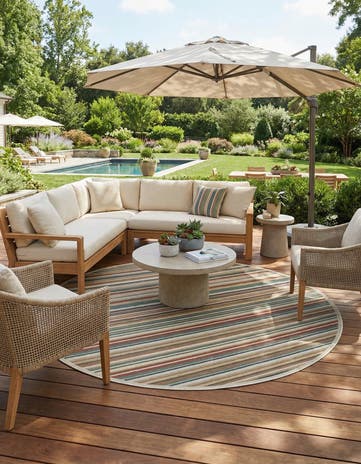 12' x 12' Easy-Clean Baja Indoor / Outdoor Round Rug