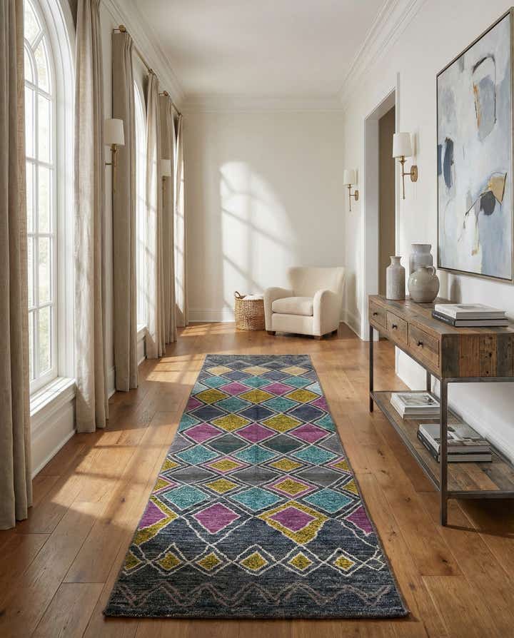 5' x 15' 2 Hand Knotted Moroccan Wool Runner Rug