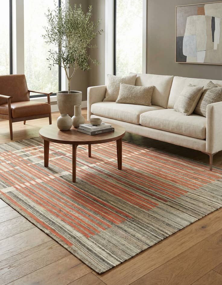 Detail image of 6' x 7' 10  Hand Woven Kilim Modern Wool Rug