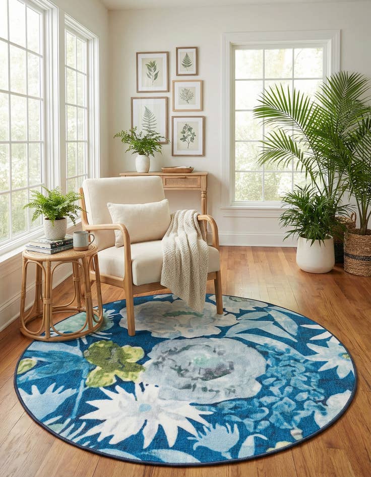 Detail image of  3' 3 x 3' 3  Washable Jill Zarin Caribbean Indoor / Outdoor Round Rug