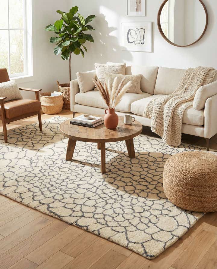 5' 9 x 8' 1 Hand Knotted Moroccan Wool Rug