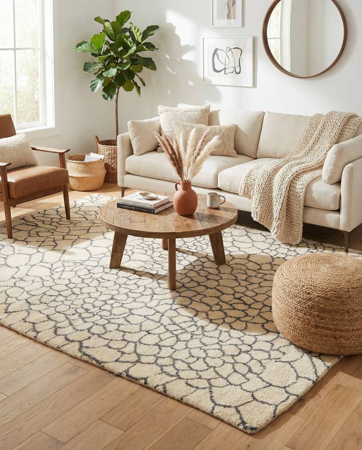Detail image of 5' 9 x 8' 1 Hand Knotted Moroccan Wool Rug
