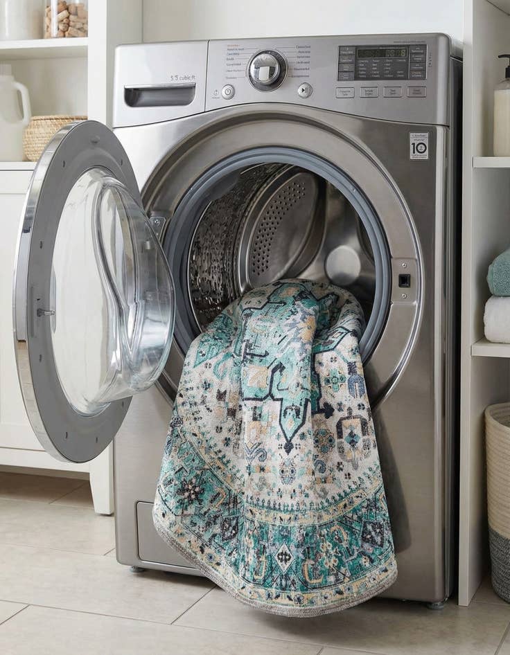 Detail image of 4' x 4'  Washable Yara Round Rug