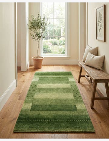 2' 4 x 4' 7 Hand Knotted Gabbeh Wool Runner Rug