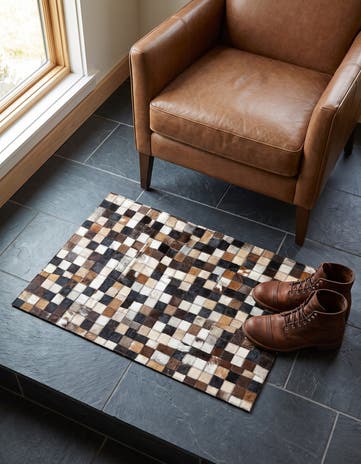 2' x 3' Cowhide Leather Rug