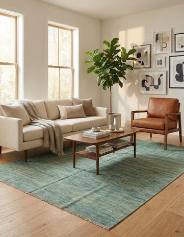 4' 10 x 6' 7 Hand Woven Kilim Modern Wool Rug