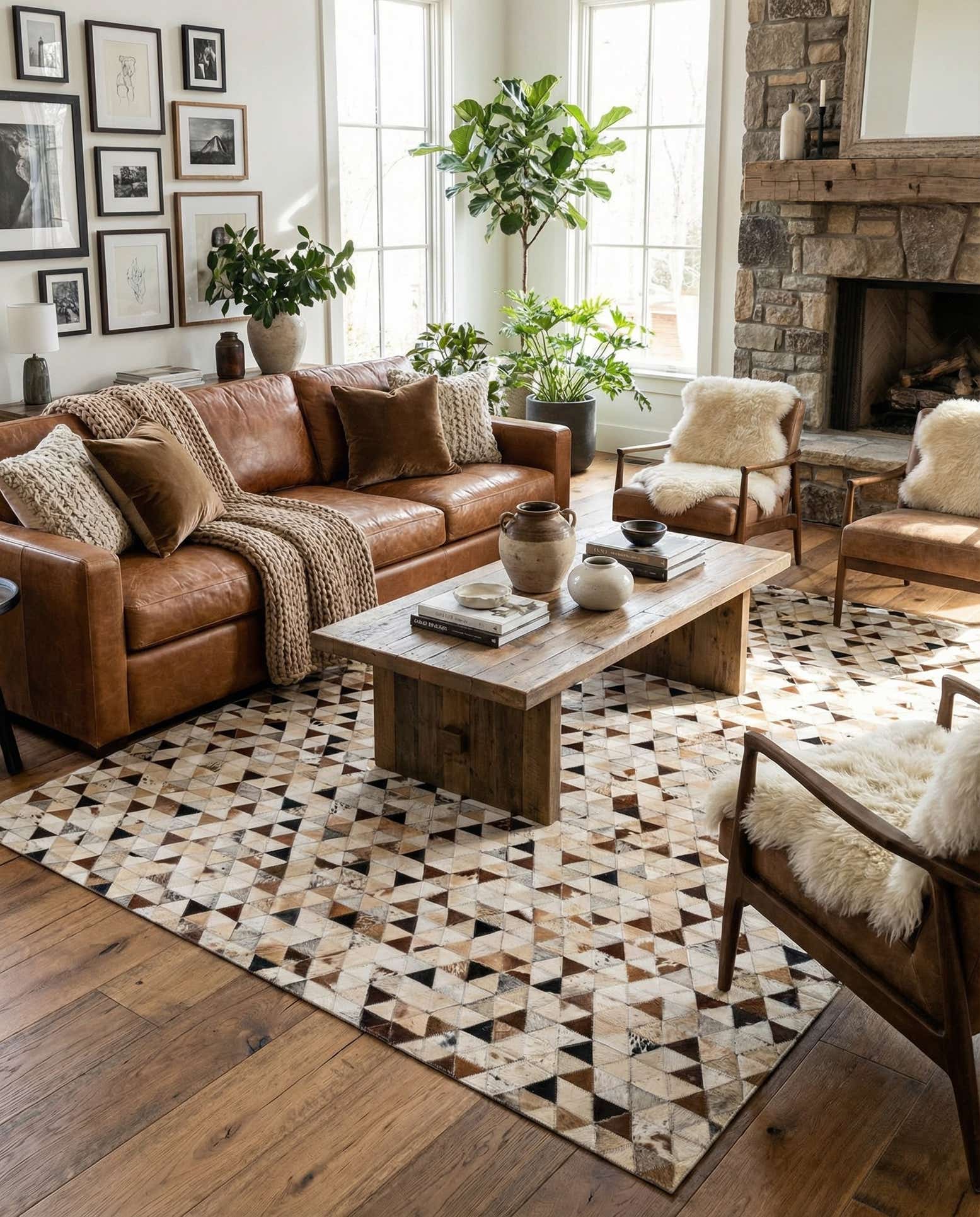5' 1 x 7' 11 Cowhide - Patchwork Rug