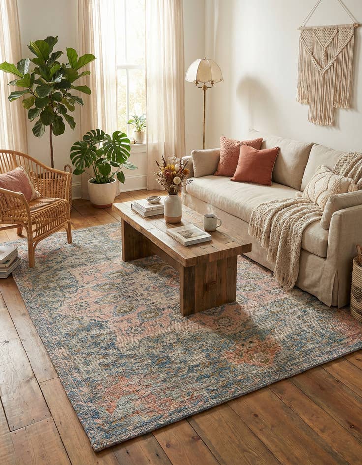 Detail image of 7' 10 x 7' 10  Hand Woven Chenille Jute Square Rug