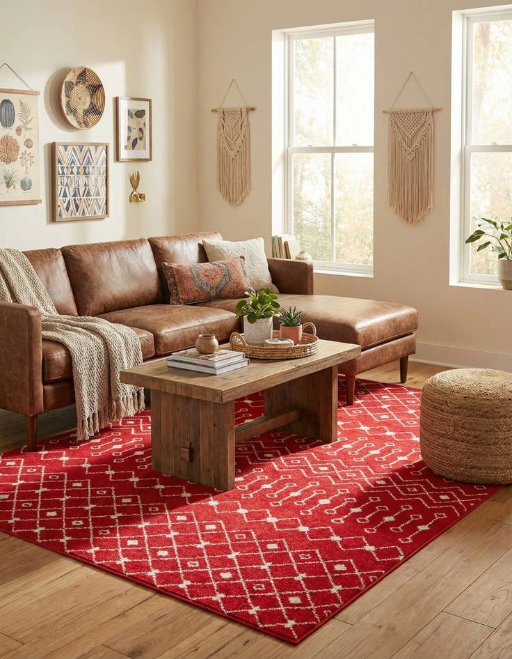 Detail image of 7' 10 x 10' Moroccan Trellis Rug