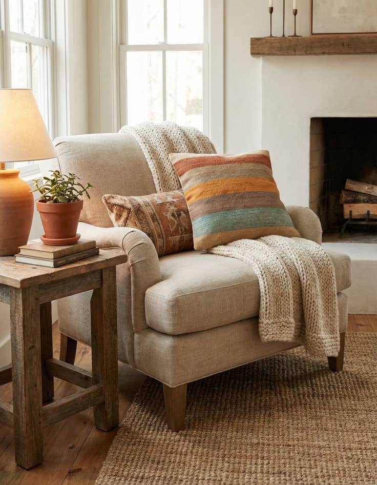 Detail image of 1' 6 x 1' 6  Hand Woven Pillow Wool Square Rug