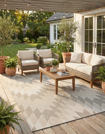 5' 3 x 8' Easy-Clean Modern Indoor / Outdoor Rug