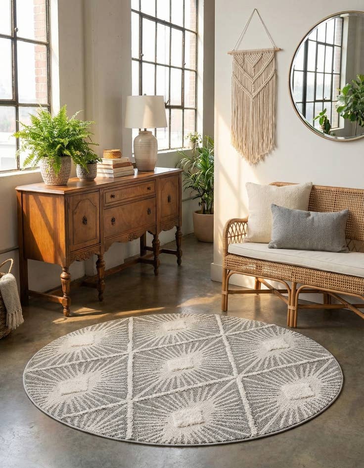 Detail image of  5' 3 x 5' 3 Boho Round Rug