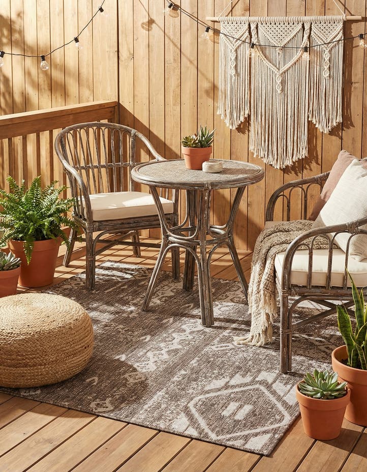 5' 3 x 5' 3 Easy-Clean Bohemian Indoor / Outdo...
