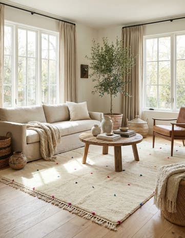 6' 10 x 9' 10 Hand Knotted Moroccan Wool Rug