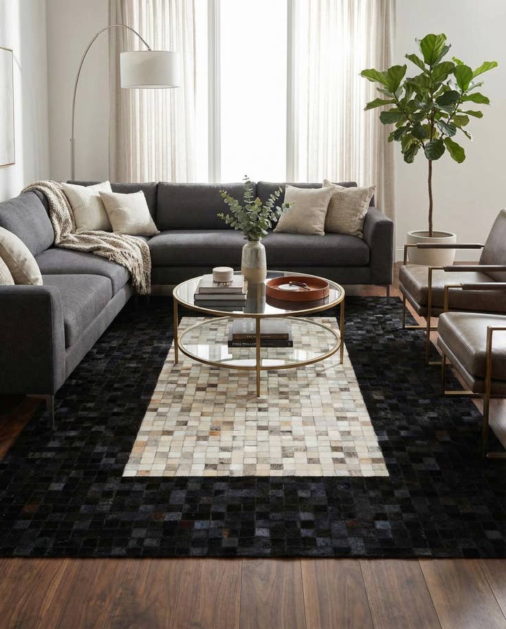 Detail image of 5' x 7' 10 Cowhide - Patchwork Rug