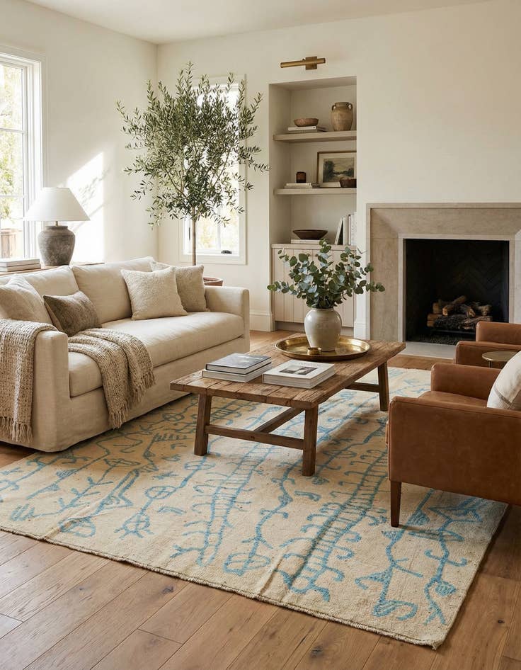 Detail image of  8' 4 x 10'  Hand Knotted Darya Wool Rug