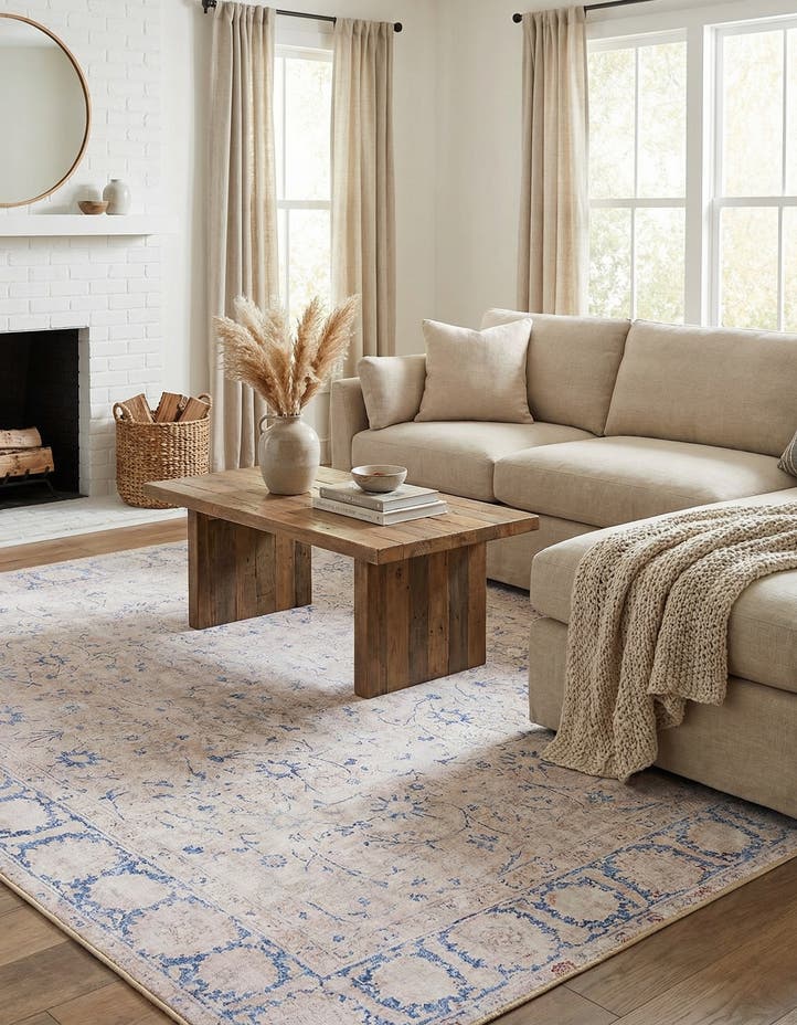 7' 6 x 7' 6 Washable Timeless Square Rug