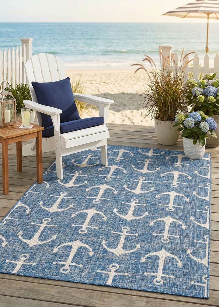 5' 3 x 8' Easy-Clean Coastal Indoor / Outdoor Rug