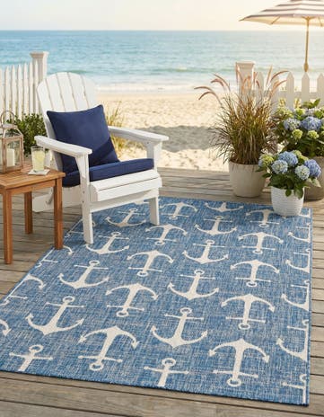 5' 3 x 8' Easy-Clean Coastal Indoor / Outdoor Rug