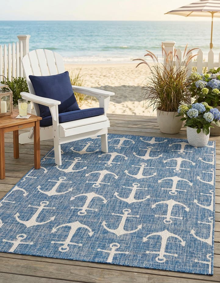 5' 3 x 8' Easy-Clean Coastal Indoor / Outdoo...