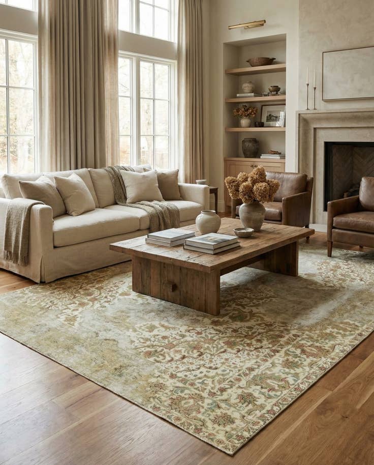 Detail image of 9' 6 x 12' 4 Hand Knotted Ultra Vintage Persian Wool Rug