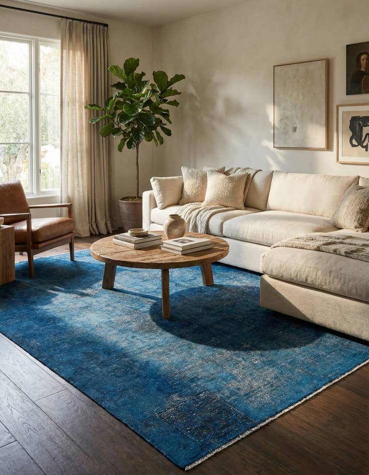 Detail image of 6' 3 x 9' 7  Hand Knotted Ultra Vintage Persian Wool Rug