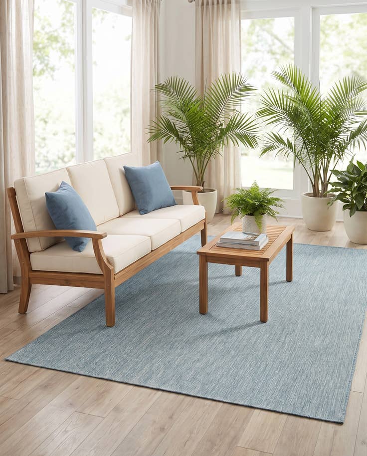 Detail image of 5' 3 x 8' Easy-Clean Solid Indoor / Outdoor Rug