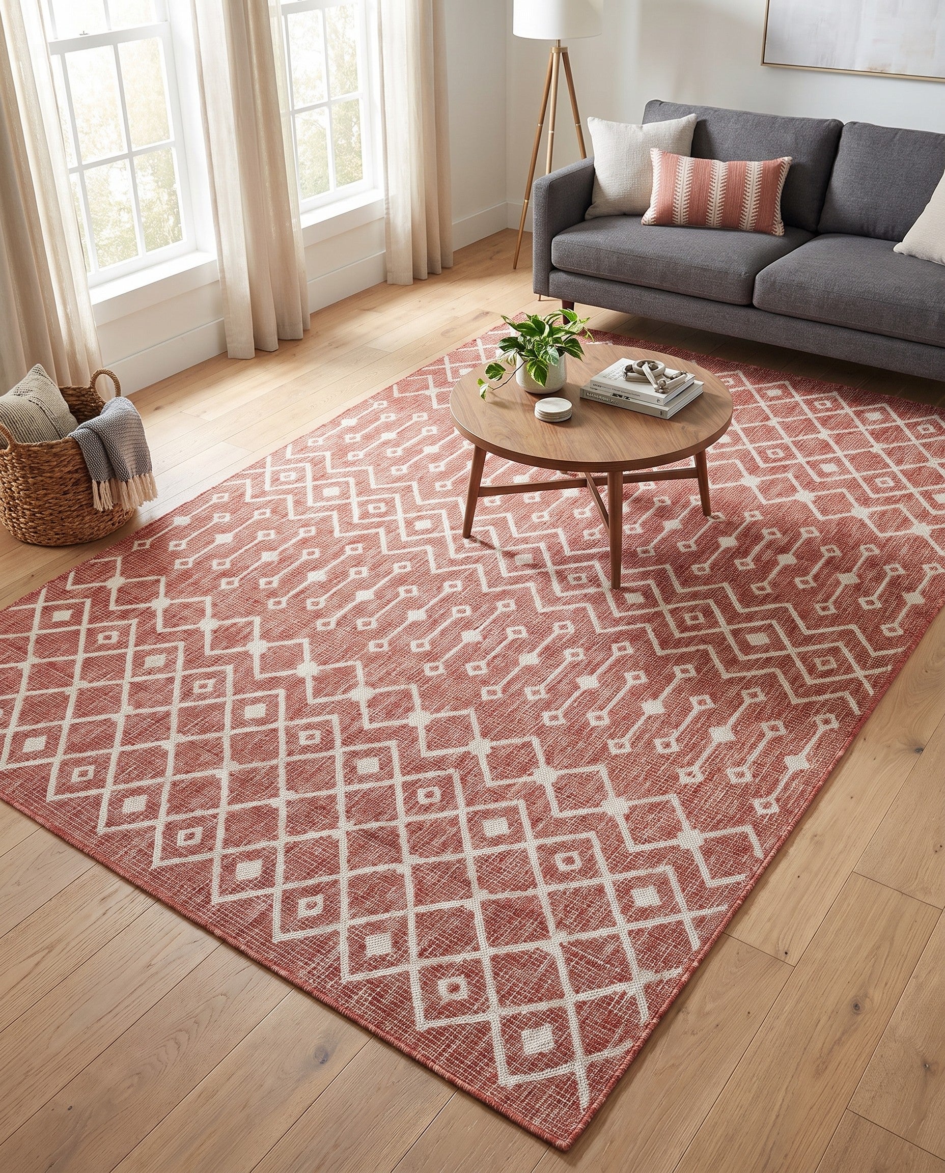 6' x 9' Easy-Clean Trellis Indoor / Outdoor Rug