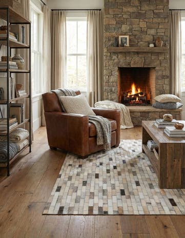 4' x 5' 11 Cowhide Stocks Rug