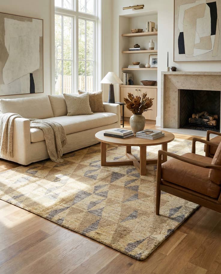 Detail image of 5' 7 x 8' Hand Knotted Darya Wool Rug