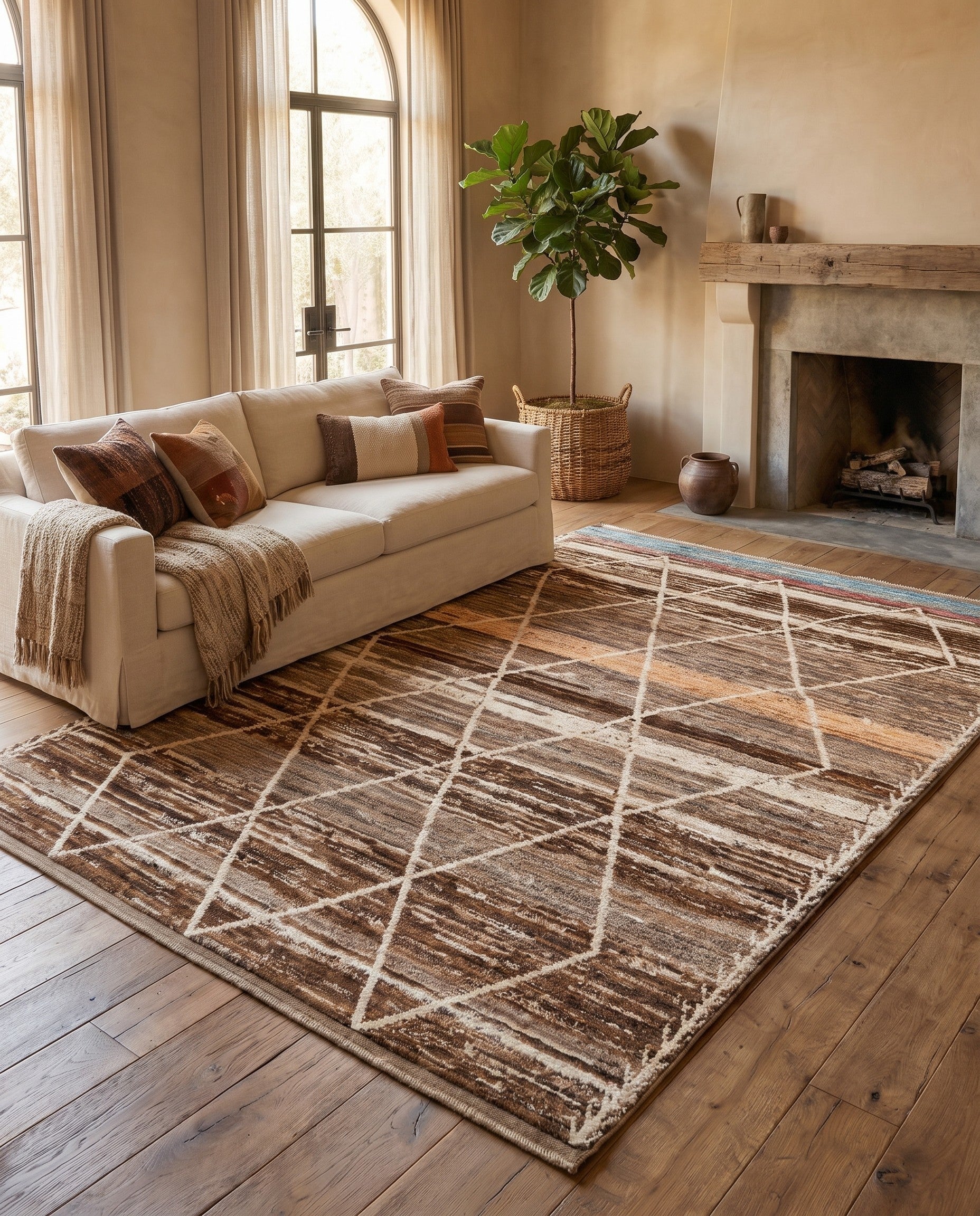 6' 5 x 9' 5 Hand Knotted Moroccan Wool Rug
