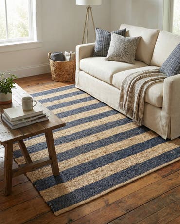  4' 1 x 6' 1  Hand Braided Jute Rug