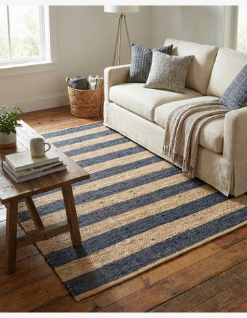 4' 1 x 6' 1 Handmade Braided Jute Rug